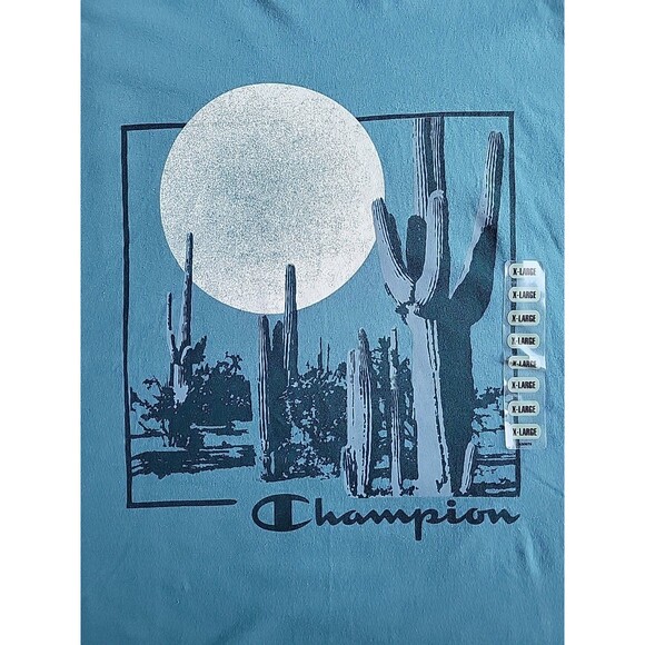 NWT Champion Desert Cactus Moon Short Sleeve T-Shirt Aqua Tonic Men | XL - Picture 3 of 11